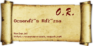 Ocsenás Rózsa névjegykártya