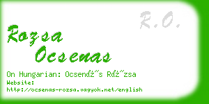 rozsa ocsenas business card